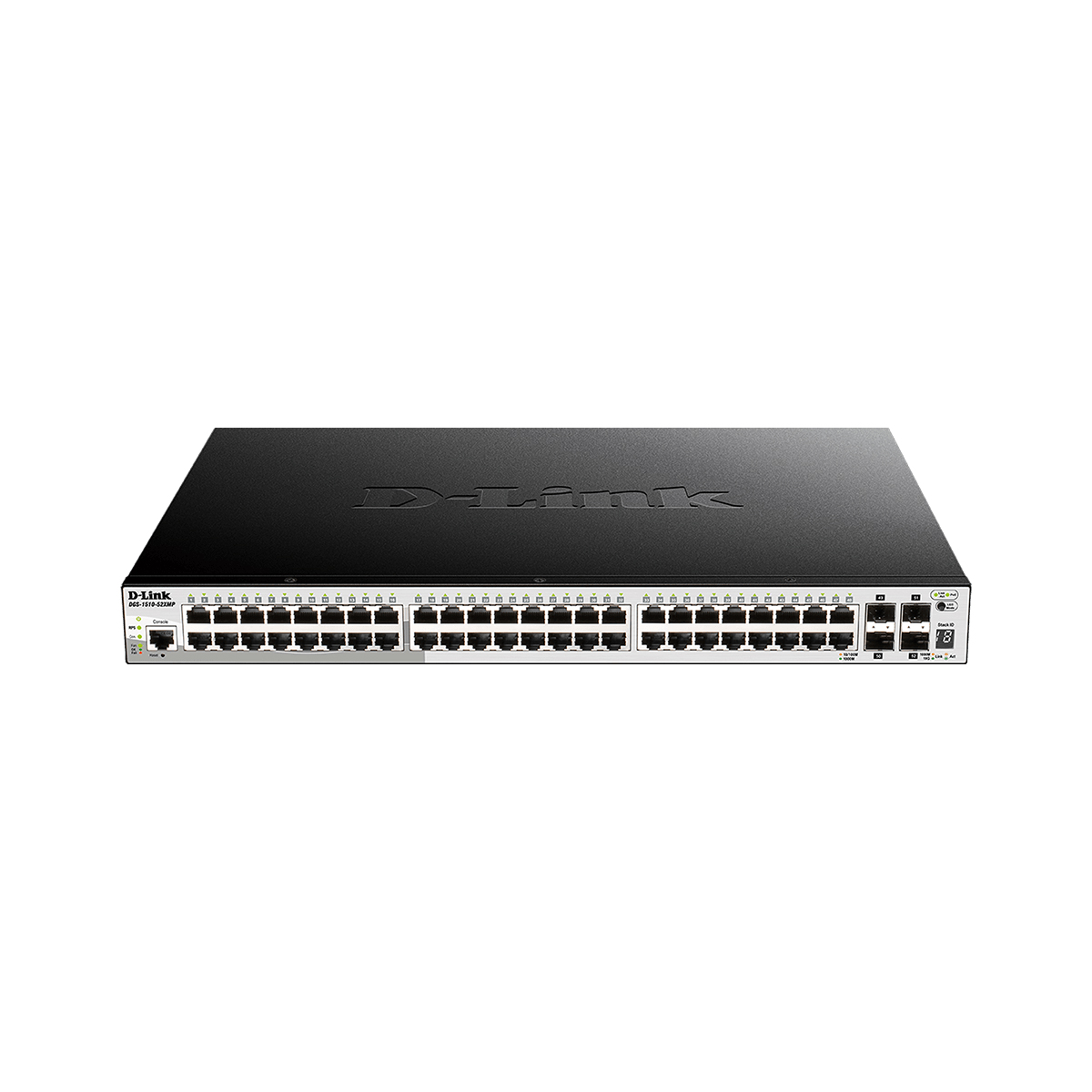 قیمت و خرید سوییچ شبکه مدیریتی 48 پورت PoE با 4 پورت SFP دی لینک مدل DGS-1510-52XMP | نت ران
